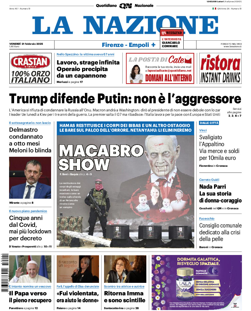 Prima-pagina-la nazione-edizione-di-oggi-20250221